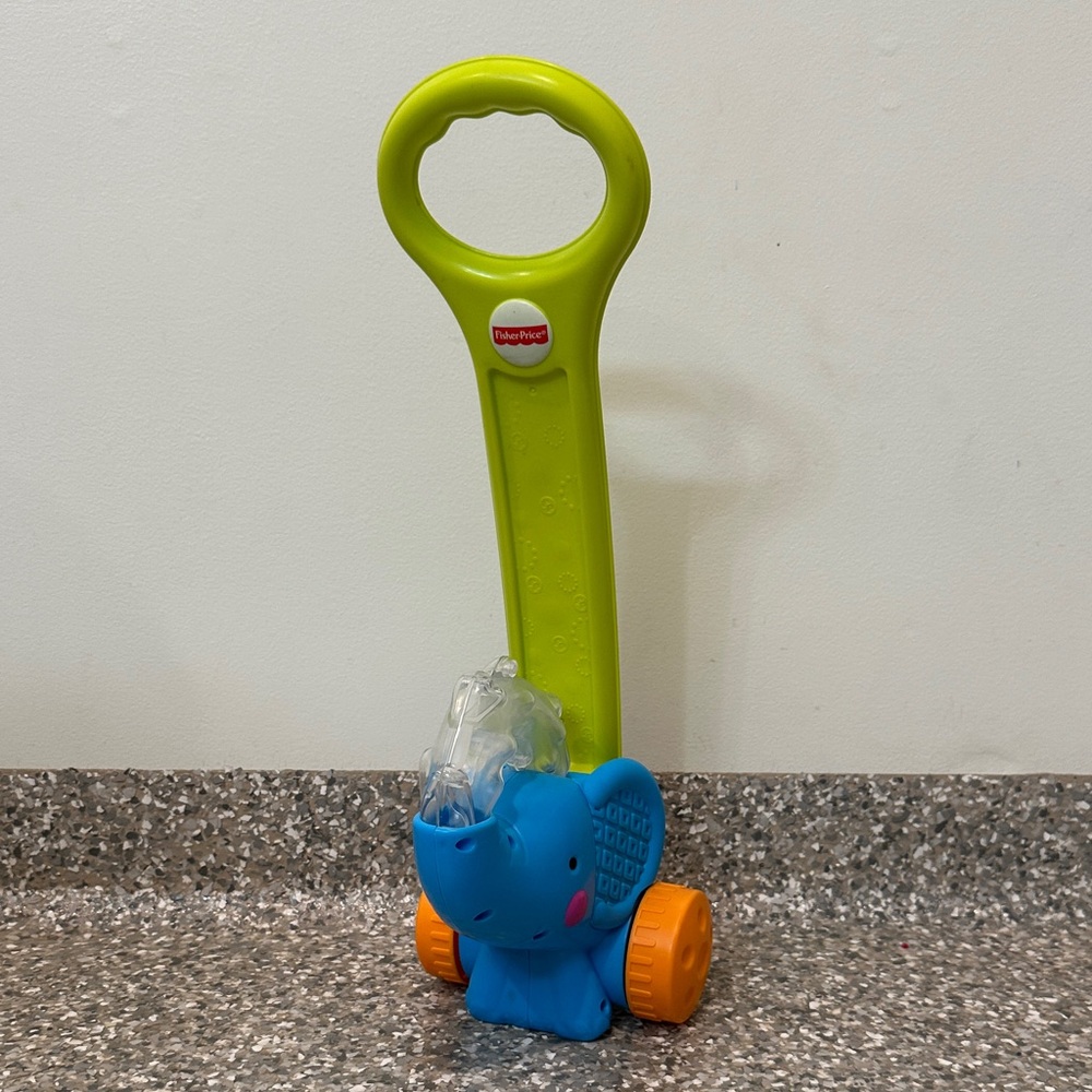 Fisher-Price Green and Blue Elephant Push Toy
